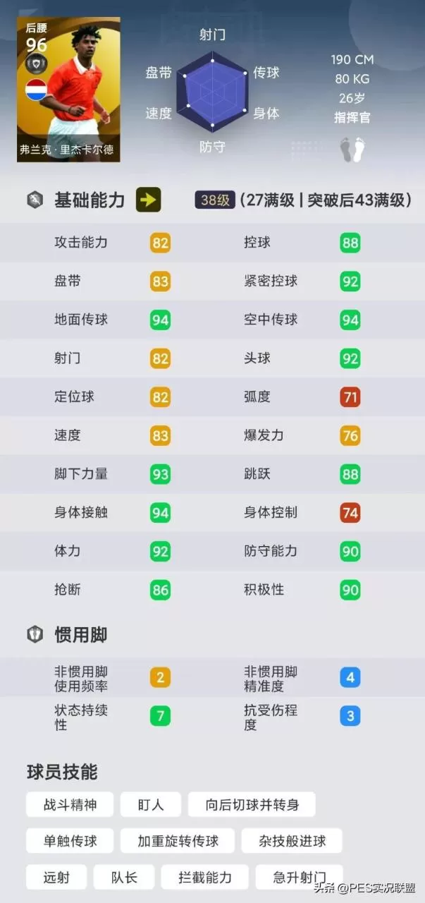 实况足球手游十大中后卫,实况足球国服胜率最高的十大中卫