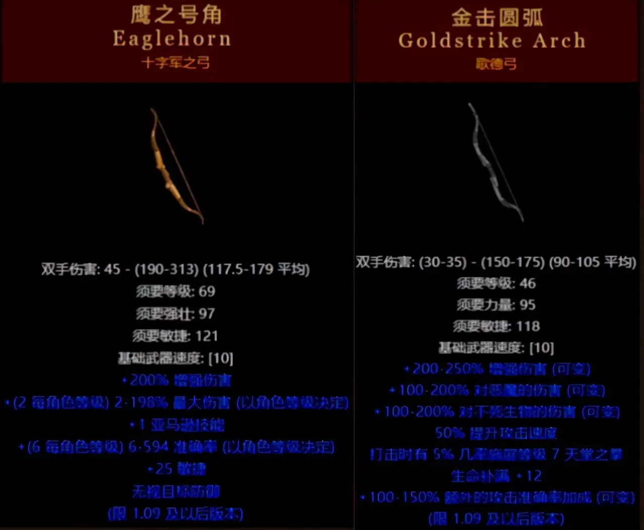 暗黑2弓马暗金弓排名，暗黑2最土豪弓马装备