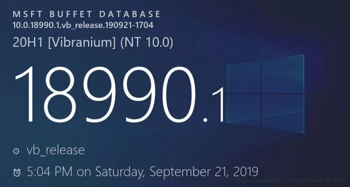 微软Windows 10 20H1预览版18990镜像开放下载