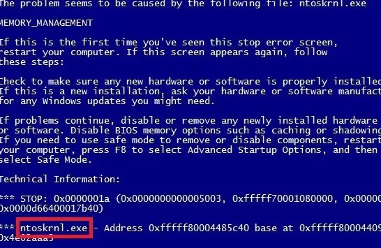 0x0000001a蓝屏代码是什么意思?