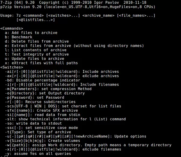 Linux安装使用压缩工具7-zip的步骤