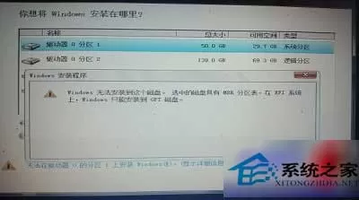 Win8安装失败提示磁盘有MBR分区表的解决方法