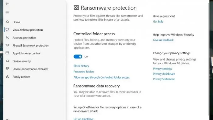 Win10怎么开启勒索软件保护的功能?Win10开启勒索软件保护功能