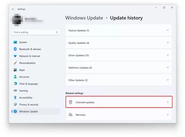 Win11 22H2怎么卸载更新补丁?Win11 22H2卸载更新补丁的步骤