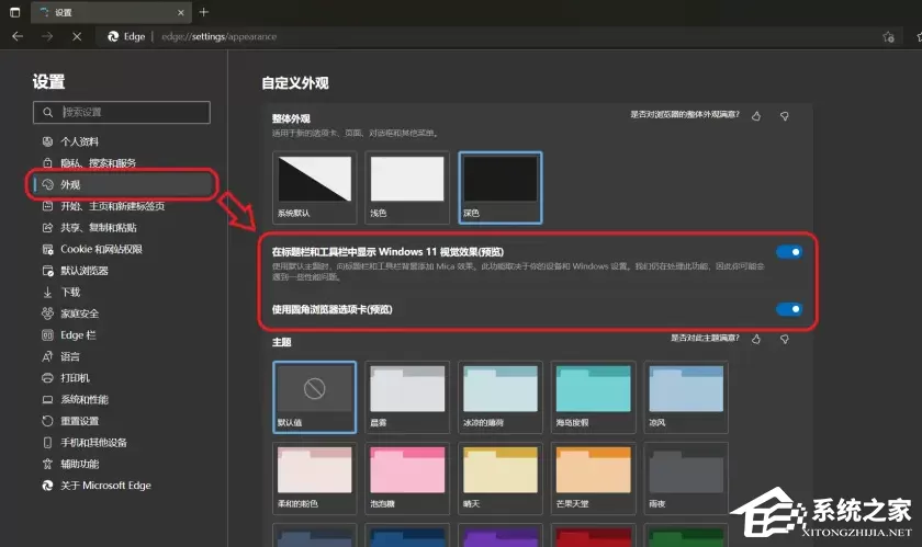 新版的edge好像不支持圆角标签显示了怎么办?