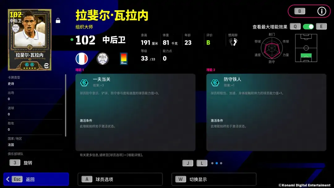 冷静从容,天生赢家,双增能史诗拉斐尔·瓦拉内即将登场!