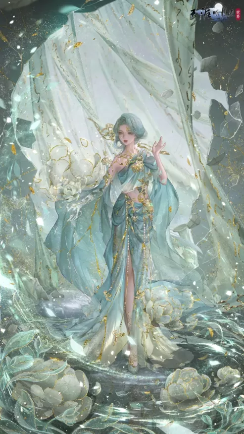天刀手游全新汝窑文物主题外观登场~雨停之后，一起坠入一场天青色的梦境吧！