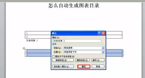 word2010自动生成图表目录的图文教程