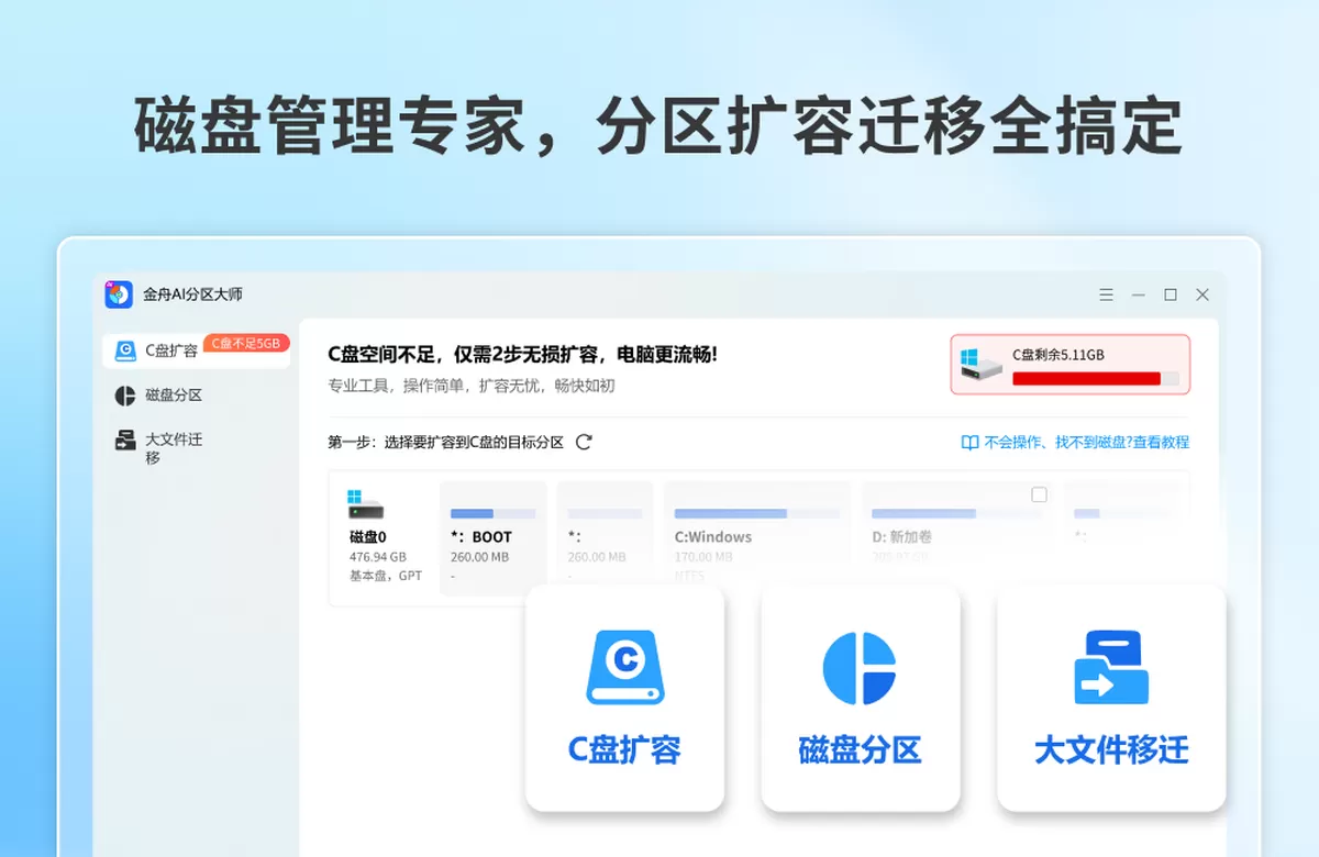 金舟AI分区大师